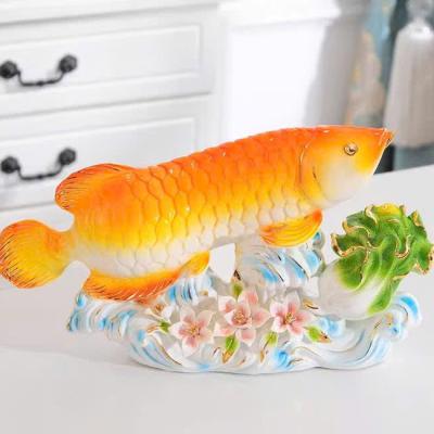 TƯỢNG SỨ CAO CẤP CÁ CHÉP - BẮP CẢI TÀI LỘC